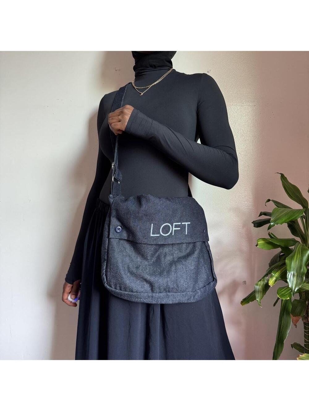 Y2K Loft Dark Wash Denim Messenger Bag